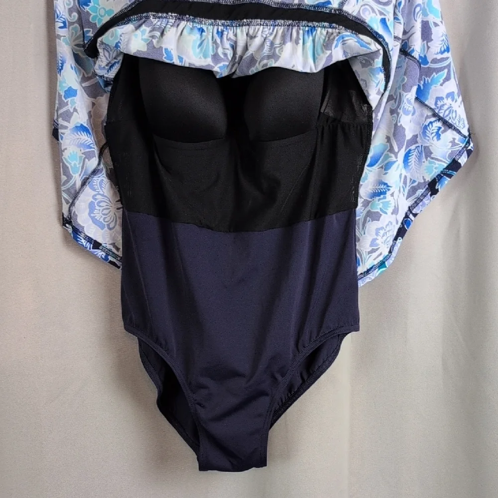 Blue Floral Women's One Piece‎ Swimsuit New